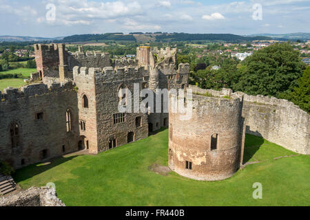 La Bailey de Ludlow Castle, de la Grande Tour, Shropshire, England, UK. Banque D'Images