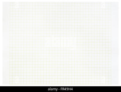 Feuille de papier sur un fond blanc. Squared feuille de cahier. Banque D'Images