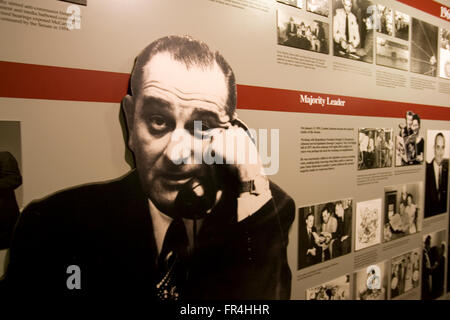 Le Centre de visiteurs à la Lyndon B. Johnson National Historical Park Johnson (centre-ville) abrite des expositions et des films. Banque D'Images