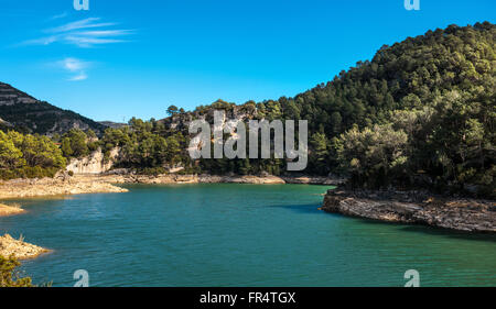 Vue sur le réservoir d'Ulldecona. Communauté valencienne, Espagne Banque D'Images