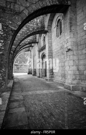 Santa María la Real Colegiata n Sar. Style roman siècle XII. Santiago de Compostela. Banque D'Images