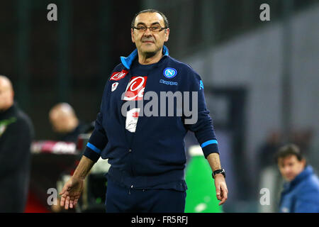 Maurizio Sarri entraîneur NAPOLI Napoli 20-03-2016 Stadio San Paolo Football Calcio Serie A 2015-2016 Napoli - Genoa Foto Cesare Purini / Insidefoto Banque D'Images