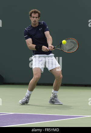 Key Biscayne, Floride, USA. Mar 21, 2016. Key Biscayne, Floride - le 21 mars : Andy Murray (GBR) pratiques avant le 2016 à l'Open de Miami Crandon Tennis Center de Key Biscayne en Floride. Crédit : Patron photographe Andrew Andrew Patron/Zuma/Patron © Andrew fil fil ZUMA/Alamy Live News Banque D'Images