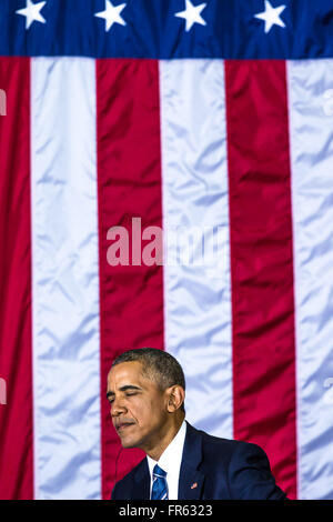 La Havane, Cuba. Mar 21, 2016. Le président des États-Unis, Barack Obama, assiste à la Cuba et les États-Unis business forum à La Havane, capitale de Cuba, le 21 mars 2016. Barack Obama est arrivé dimanche après-midi pour une visite de trois jours. Credit : Liu Bin/Xinhua/Alamy Live News Banque D'Images