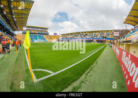 VILLARREAL, ESPAGNE - 20 mars : Fisheye vue du Stade El Madrigal, Villarreal du Club de football le 20 mars 2016 à Villarreal, Espagne. Banque D'Images