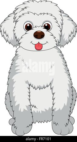 White Dog Cute cartoon Illustration de Vecteur