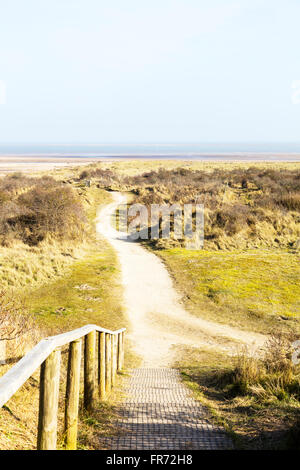 NNR Gibraltar Point National Nature Reserve sentier du littoral mer côte littoral Marais marais Skegness Lincolnshire UK Angleterre Banque D'Images