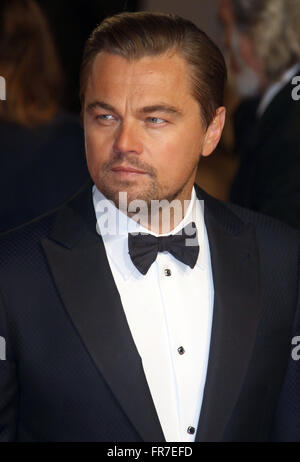 14 février 2016 - Leonardo DiCaprio fréquentant EE British Academy Film Awards 2016 au Royal Opera House, Covent Garden en Londo Banque D'Images