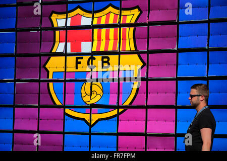 Logo das des "FC Barcelone", Berlin. Banque D'Images