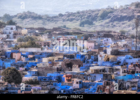 La ville bleue, Jodhpur, Rajasthan, Inde, Asie Banque D'Images