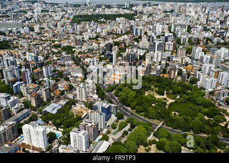 Vue aérienne de la ville en particulier pour le quartier et moulins à vent Park - connu sous le nom de Parcão Banque D'Images