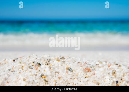 Des grains de quartz est Arutas beach, également connu sous le nom de la plage des grains de riz ; d'Oristano, Sardaigne, Italie Banque D'Images