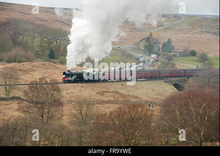 The Flying Scotsman LNER Classe A3 (4472), laissant sur son Goathland dernier jour sur le North Yorkshire Moors Railway (NYMR) Banque D'Images