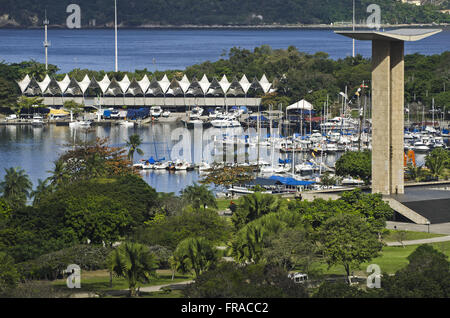 Le Flamengo avec le National Monument aux morts de la Seconde Guerre mondiale et le Gloria Marina Banque D'Images