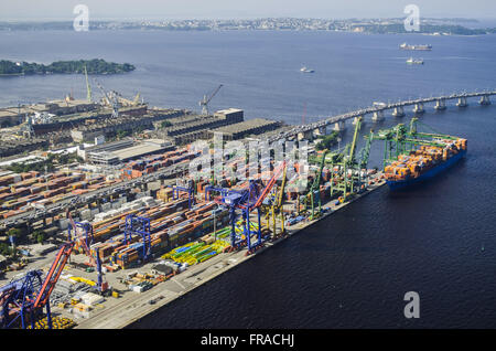 Vue aérienne du port de Rio de Janeiro et Rio-Nitreoi Banque D'Images