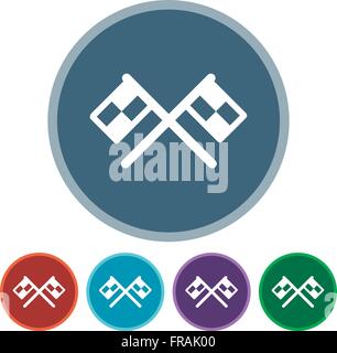 Icônes drapeaux de course Illustration de Vecteur