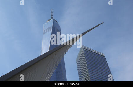 Centre de transport à l'un oculus World Trade Center au 11 septembre 2001 Le 11 septembre à New York City, New York, USA Banque D'Images