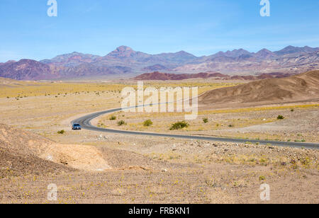 Vue panoramique de Badwater Road à Death Valley National Park. Banque D'Images