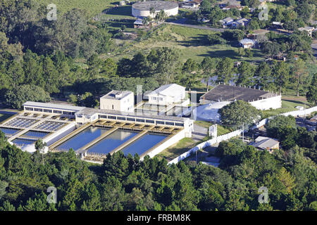 Vue panoramique sur le traitement de l'eau automne Corsan Banque D'Images