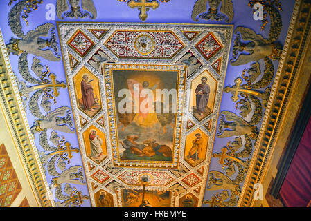 Détail de la décoration du plafond du Musée de la République - l'ancien palais présidentiel - voisinage Catete Banque D'Images