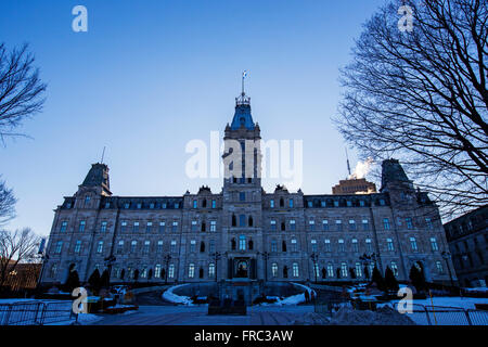 Bâtiment du Parlement de Québec en hiver Banque D'Images