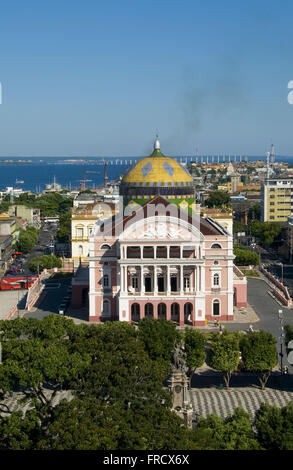 Vue de dessus de la Teatro Amazonas - construit en 1896 durant le boom du caoutchouc Banque D'Images