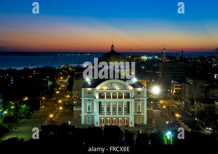 Vue de dessus de la Teatro Amazonas - construit en 1896 durant le boom du caoutchouc Banque D'Images