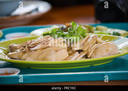 Riz au poulet Hainanese à Tian tian food Maxwell Road Food Centre, Singapour Banque D'Images