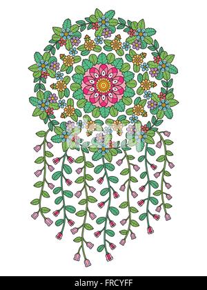 Imprimé floral coloriages en ligne exquis Illustration de Vecteur