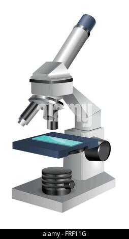 Icône Microscope isolated on White Illustration de Vecteur