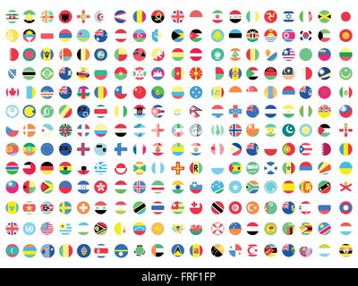 Collection de tous les drapeaux de la Terre Illustration de Vecteur
