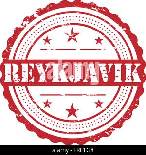 Pays de la ville de Reykjavik Stamp Badge Illustration de Vecteur