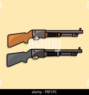 Fusil pompe isolated on white Illustration de Vecteur