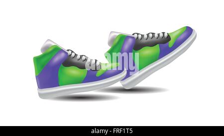 Sneakers colorés isolated on White Illustration de Vecteur