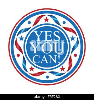 Oui vous pouvez United States Joint Couleurs Emblème Illustration de Vecteur