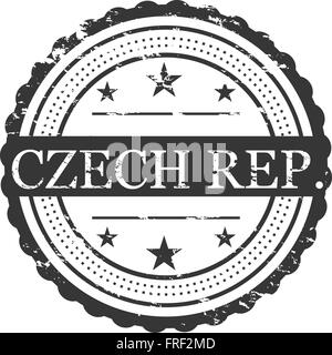 République tchèque Pays Grunge Stamp Cote Illustration de Vecteur