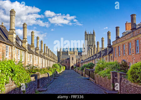 Le vicaire près, wells cathedral, Somerset, Angleterre Banque D'Images