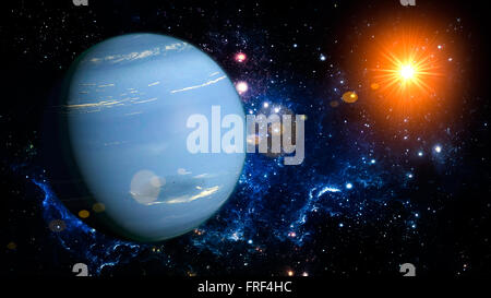 Neptune Planète Système Solaire illustration isolé de l'espace Banque D'Images
