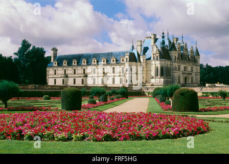 Château et Jardins de Chenonceau, Loire Valley, France Banque D'Images