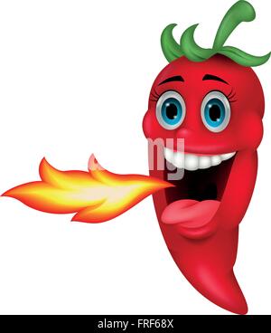 Personnage de feu Respiration Chili Illustration de Vecteur