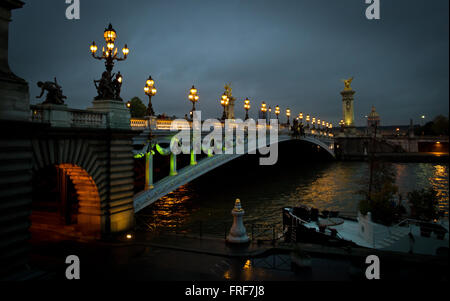 Sous le pont - 20/10/2012 - - le Pont Alexandre III - Sylvain Leser / Le Pictorium Banque D'Images