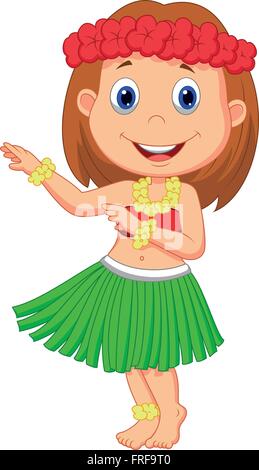 Peu de Hula Girl Illustration de Vecteur