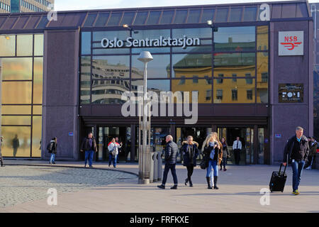 La gare centrale d'Oslo , Norvège Banque D'Images