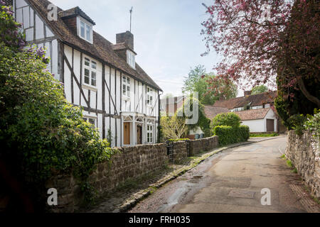 Jolie maison à colombages dans le village de lâche, Kent, UK Banque D'Images