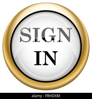 Icône brillant brillant avec black design sur fond blanc et or Banque D'Images