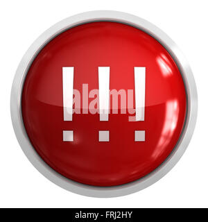 Bouton d'exclamation , c'est un 3D générée par ordinateur et l'image rendue. Banque D'Images