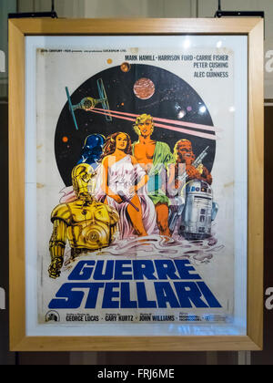 Vintage poster film italien pour l'original 1977 film Star Wars. Banque D'Images