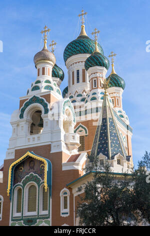 L'Église orthodoxe russe St Nicolas, Nice, France Banque D'Images