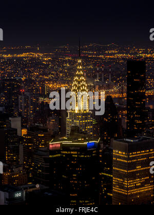 Le Chrysler Building, l'East Side de Manhattan, New York City, USA. vue de l'Empire State Building Banque D'Images