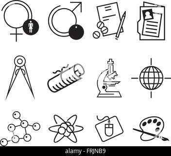 L'éducation icon set Illustration de Vecteur